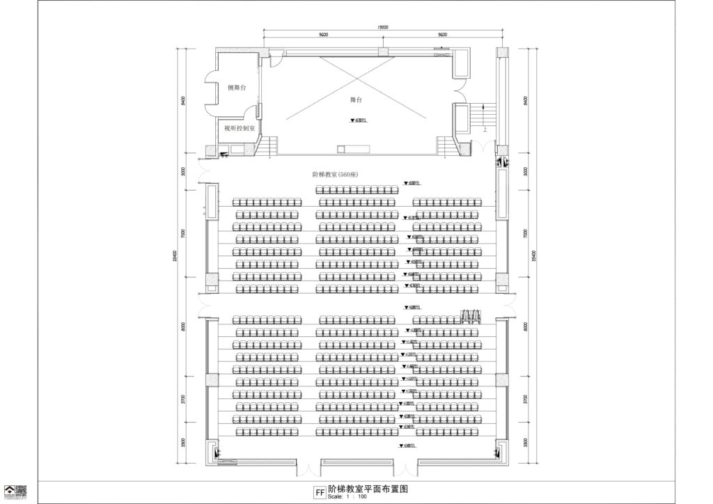 阶梯教室方案图纸，包含平面图，立面图及大样节点图-设计盒子