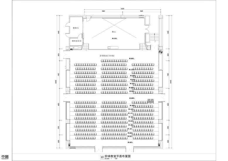 阶梯教室方案图纸，包含平面图，立面图及大样节点图-设计盒子